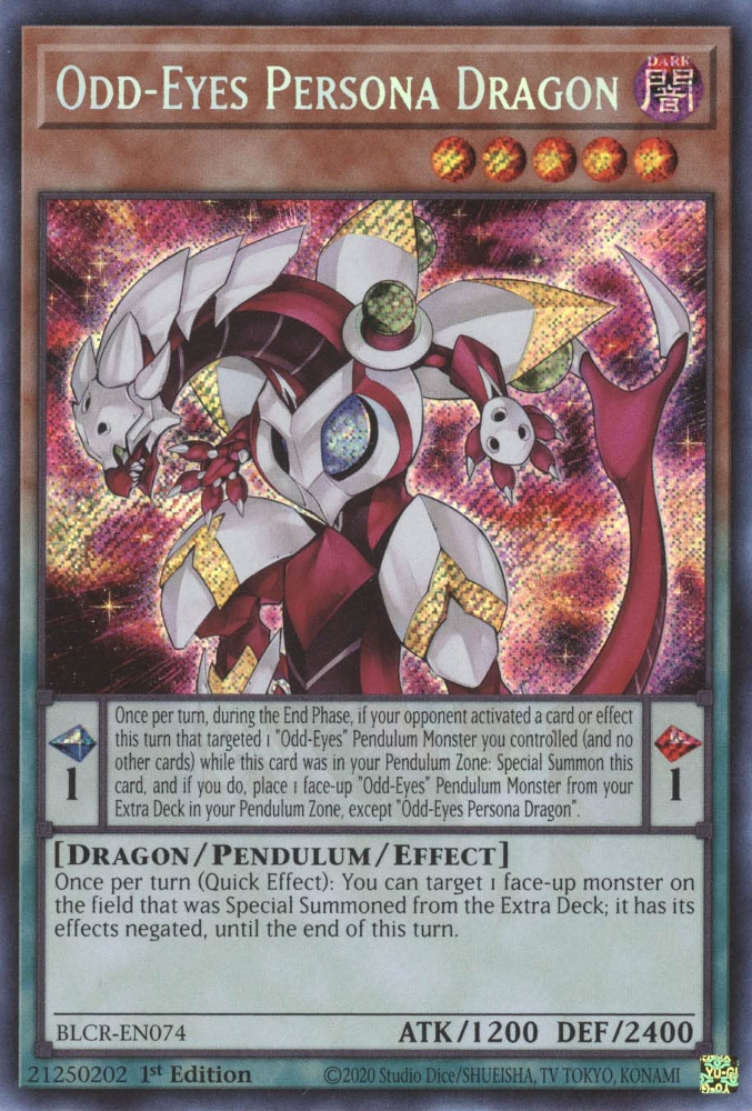 Odd-Eyes Persona Dragon [BLCR-EN074] Secret Rare | Pegasus Games WI