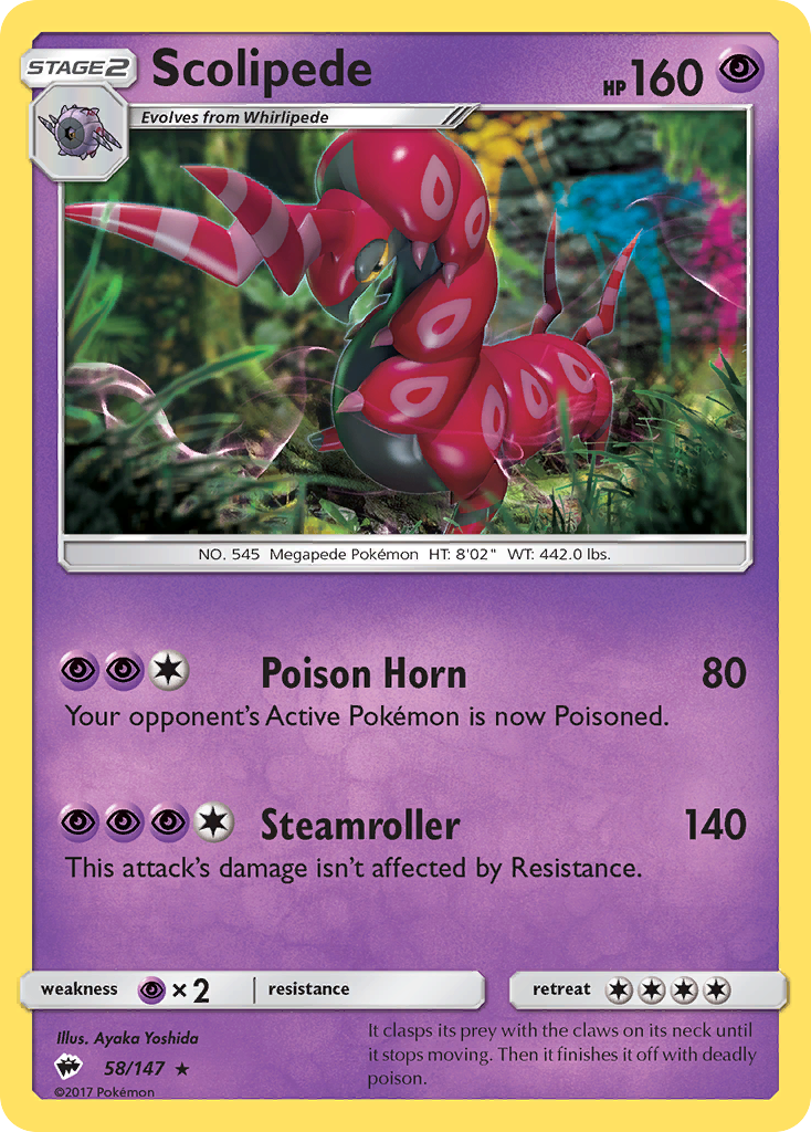 Scolipede (58/147) [Sun & Moon: Burning Shadows] | Pegasus Games WI