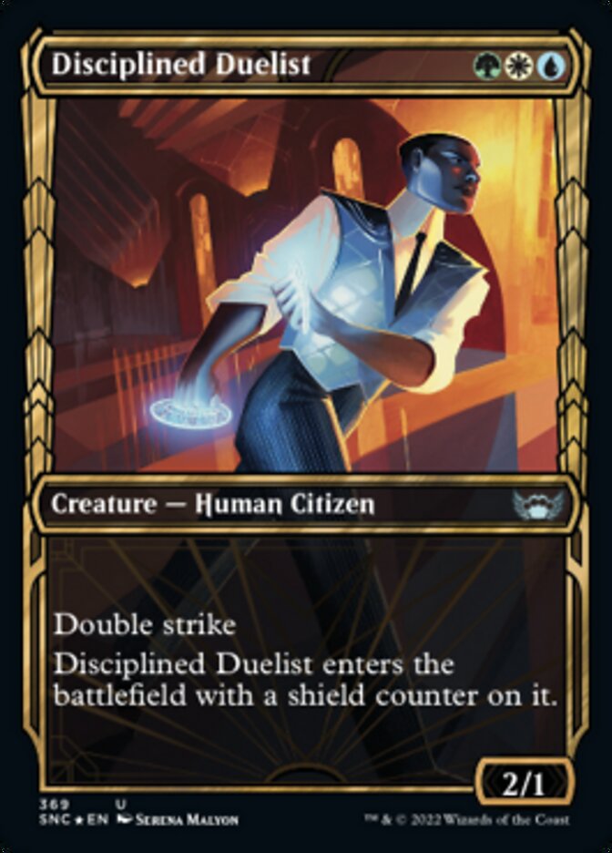 Disciplined Duelist (Showcase Golden Age Gilded Foil) [Streets of New Capenna] | Pegasus Games WI