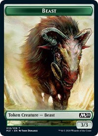 Beast // Cat (011) Double-Sided Token [Core Set 2021 Tokens] | Pegasus Games WI