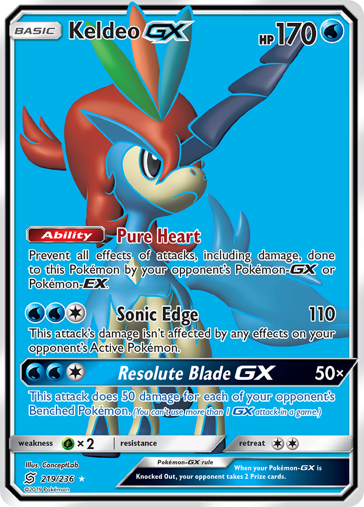 Keldeo GX (219/236) [Sun & Moon: Unified Minds] | Pegasus Games WI