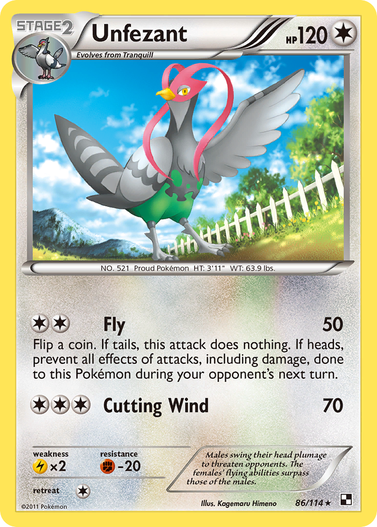 Unfezant (86/114) [Black & White: Base Set] | Pegasus Games WI