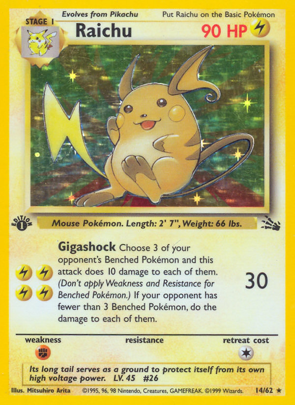 Raichu (14/62) [Fossil 1st Edition] | Pegasus Games WI