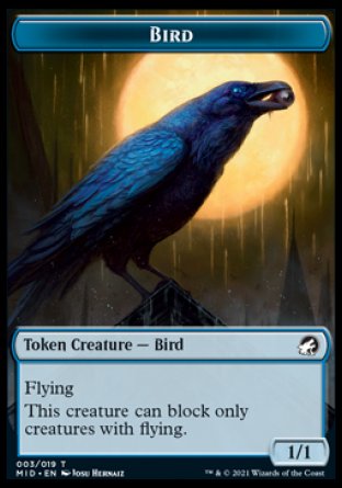 Clue // Bird Double-Sided Token [Innistrad: Midnight Hunt Tokens] | Pegasus Games WI