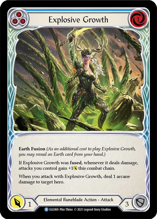 Explosive Growth (Blue) [ELE069] (Tales of Aria)  1st Edition Rainbow Foil | Pegasus Games WI