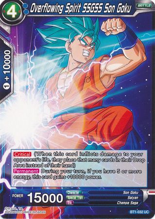 Overflowing Spirit SSGSS Son Goku [BT1-032] | Pegasus Games WI