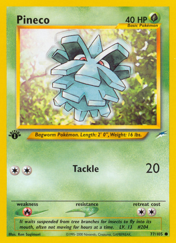 Pineco (77/105) [Neo Destiny 1st Edition] | Pegasus Games WI