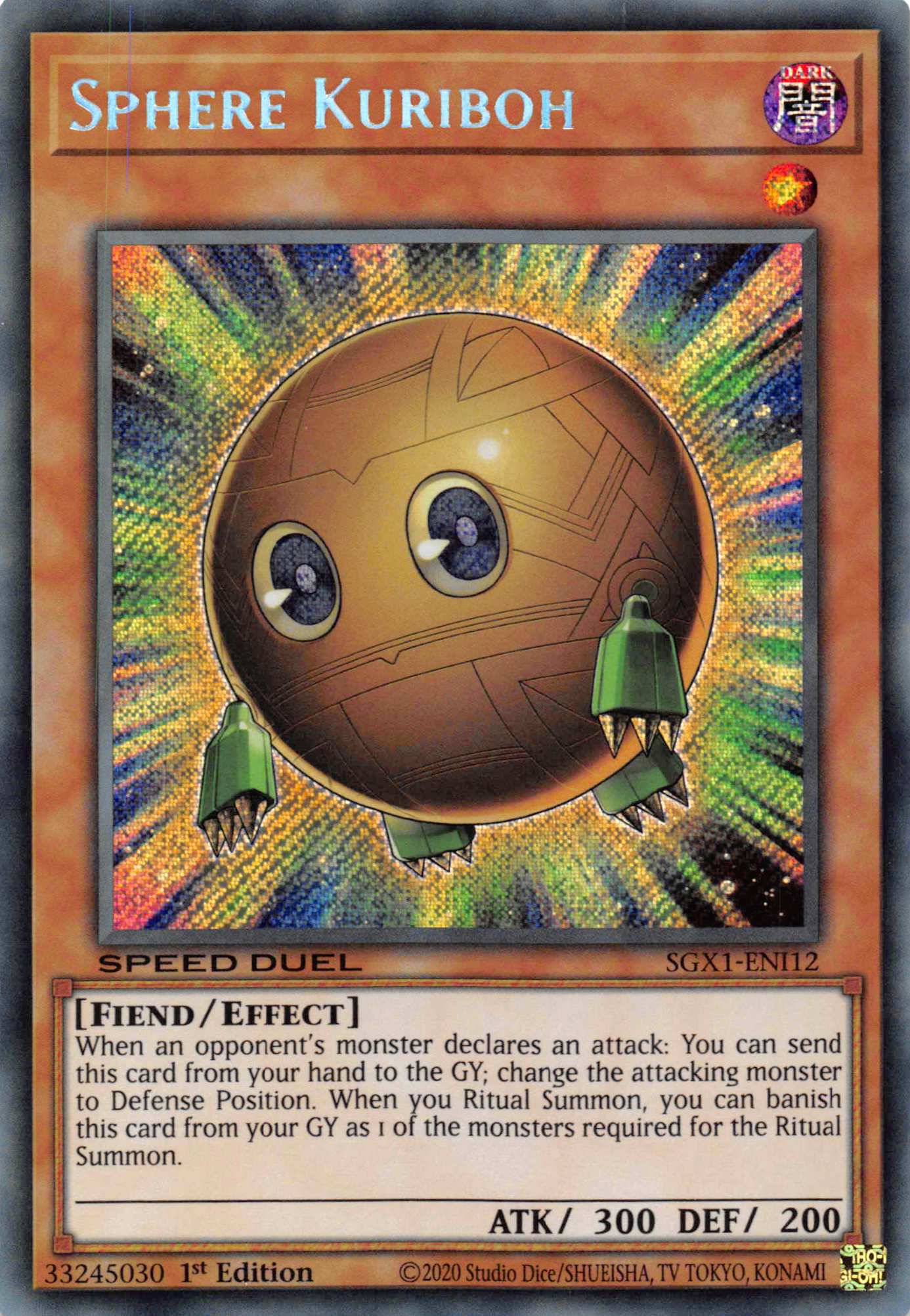 Sphere Kuriboh [SGX1-ENI12] Secret Rare | Pegasus Games WI