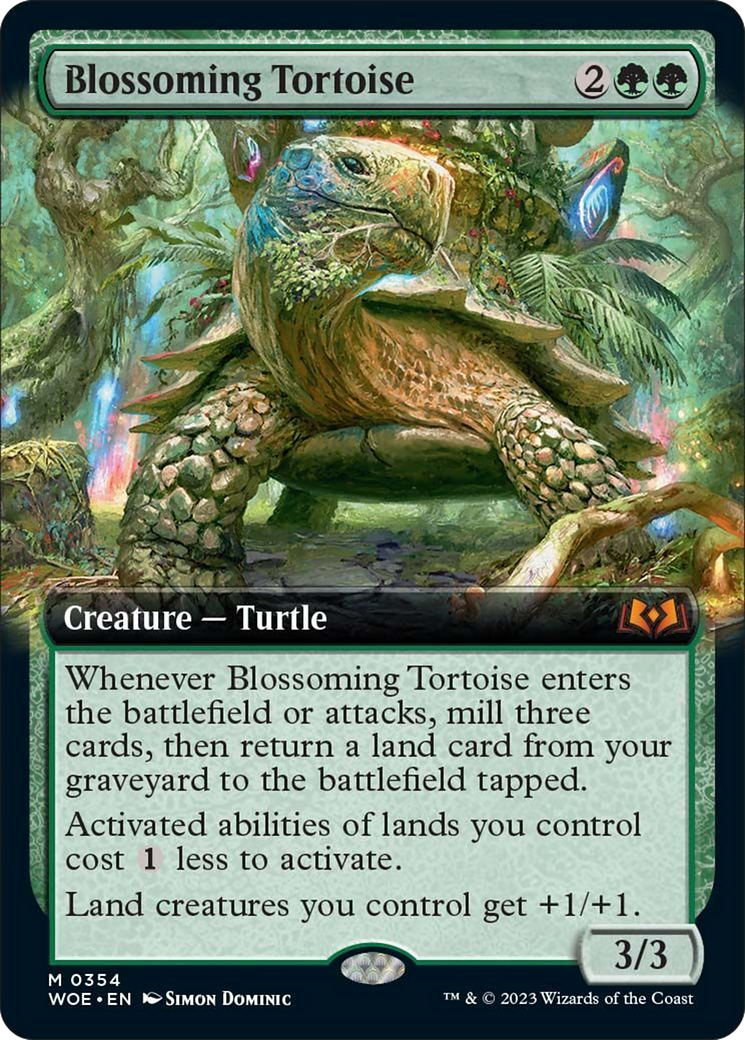 Blossoming Tortoise (Extended Art) [Wilds of Eldraine] | Pegasus Games WI