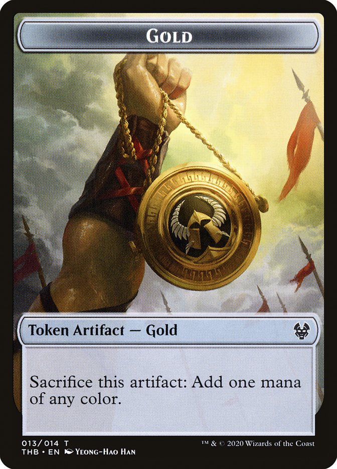 Satyr // Gold Double-Sided Token [Theros Beyond Death Tokens] | Pegasus Games WI
