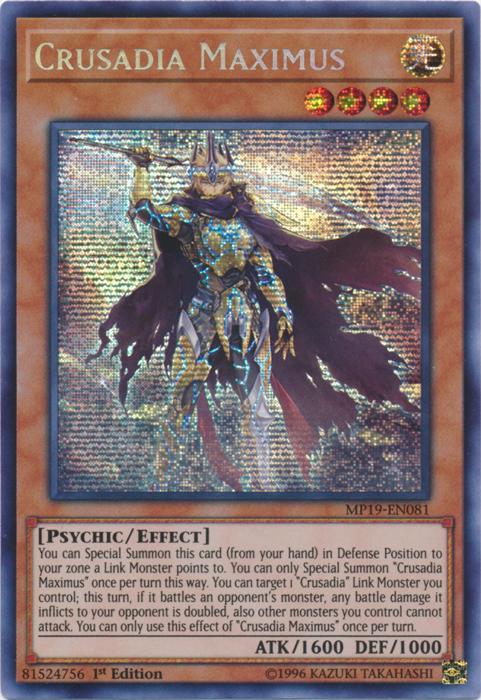 Crusadia Maximus [MP19-EN081] Prismatic Secret Rare | Pegasus Games WI