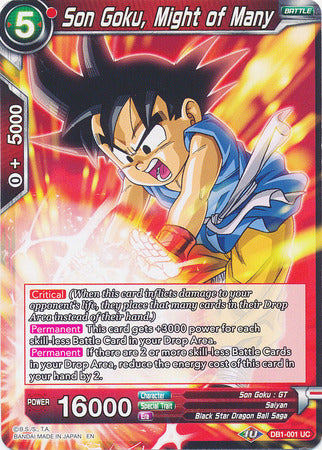Son Goku, Might of Many (DB1-001) [Dragon Brawl] | Pegasus Games WI