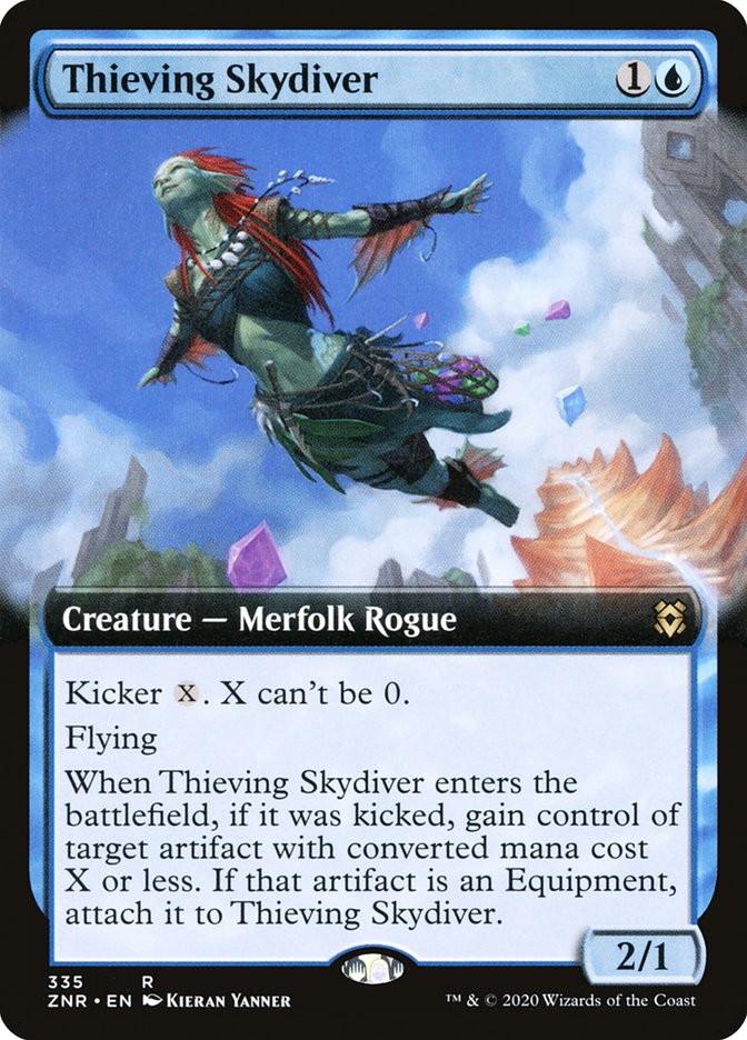 Thieving Skydiver (Extended Art) [Zendikar Rising] | Pegasus Games WI