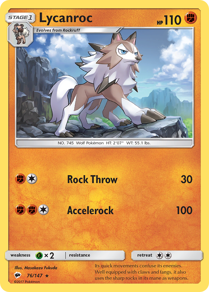 Lycanroc (76/147) [Sun & Moon: Burning Shadows] | Pegasus Games WI