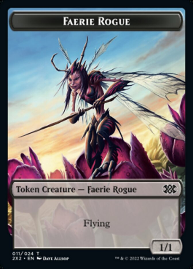 Faerie Rogue // Monk Double-Sided Token [Double Masters 2022 Tokens] | Pegasus Games WI