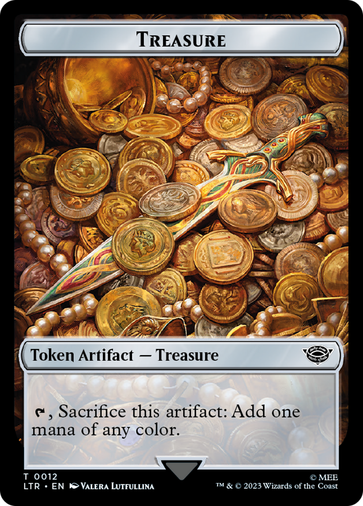 Treasure // Wraith Double-Sided Token [The Lord of the Rings: Tales of Middle-Earth Commander Tokens] | Pegasus Games WI