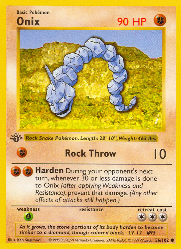 Onix (56/102) (Shadowless) [Base Set 1st Edition] | Pegasus Games WI