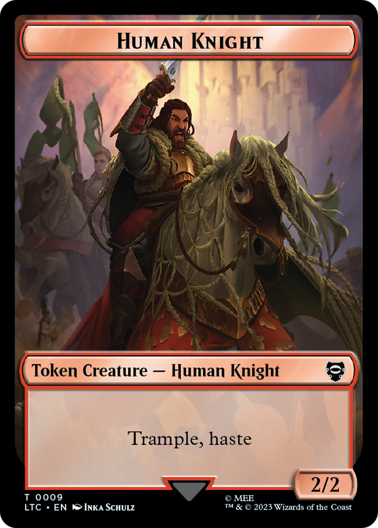 Human Knight // Human Double-Sided Token [The Lord of the Rings: Tales of Middle-Earth Commander Tokens] | Pegasus Games WI