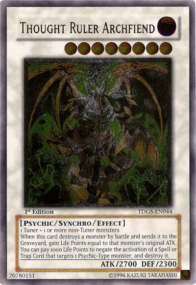 Thought Ruler Archfiend (UTR) [TDGS-EN044] Ultimate Rare | Pegasus Games WI