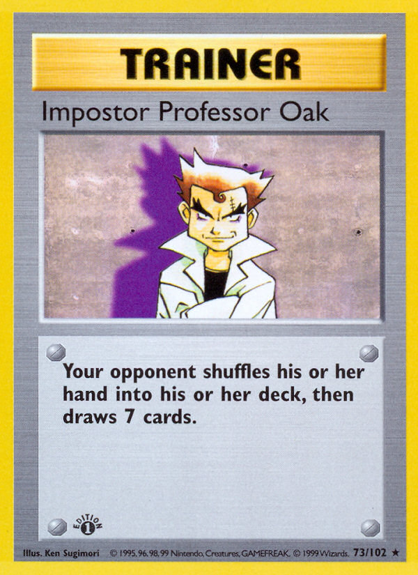 Impostor Professor Oak (73/102) (Shadowless) [Base Set 1st Edition] | Pegasus Games WI