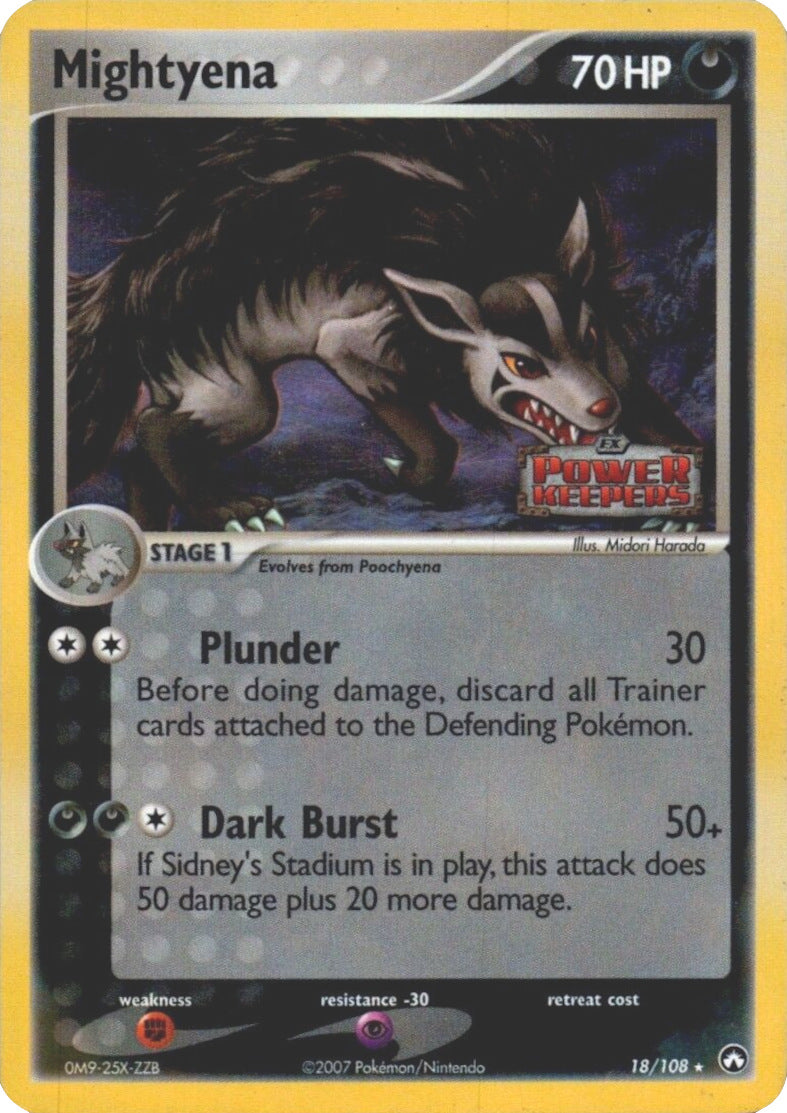 Mightyena (18/108) (Stamped) [EX: Power Keepers] | Pegasus Games WI