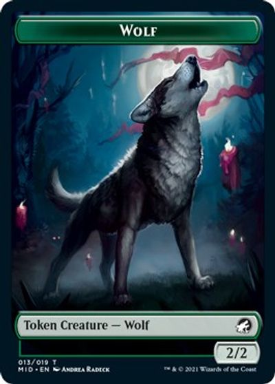 Rhino // Wolf Double-Sided Token [Innistrad: Midnight Hunt Commander Tokens] | Pegasus Games WI