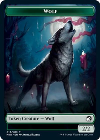 Centaur // Wolf Double-Sided Token [Innistrad: Midnight Hunt Commander Tokens] | Pegasus Games WI