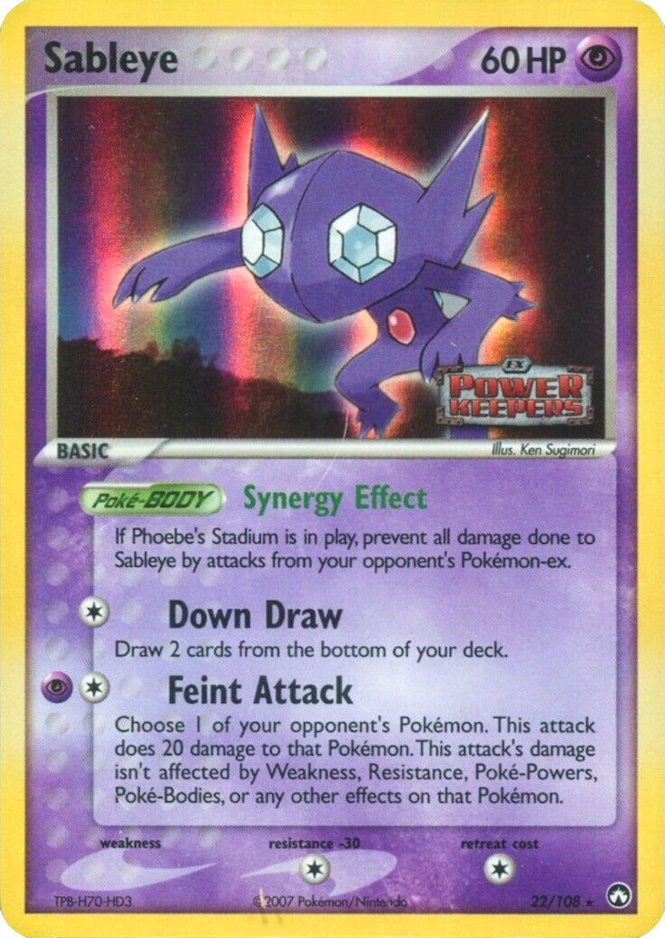 Sableye (22/108) (Stamped) [EX: Power Keepers] | Pegasus Games WI