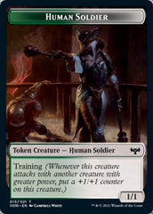 Zombie (008) // Human Soldier Double-Sided Token [Innistrad: Crimson Vow Tokens] | Pegasus Games WI