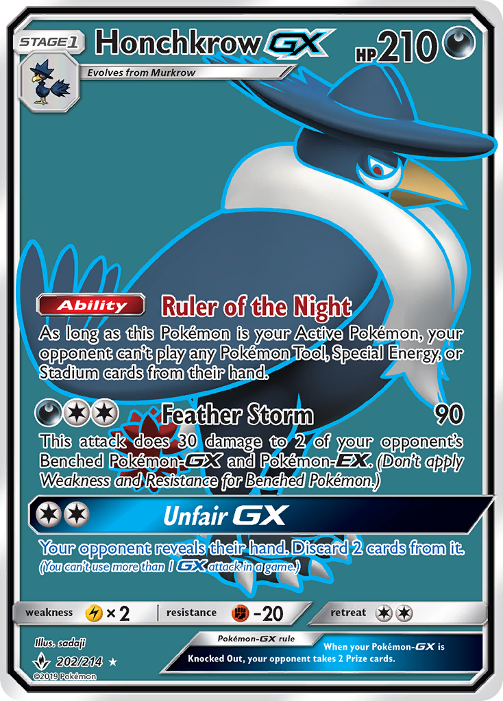 Honchkrow GX (202/214) [Sun & Moon: Unbroken Bonds] | Pegasus Games WI