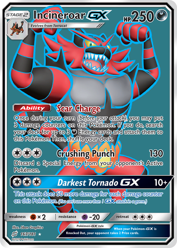 Incineroar GX (167/181) [Sun & Moon: Team Up] | Pegasus Games WI