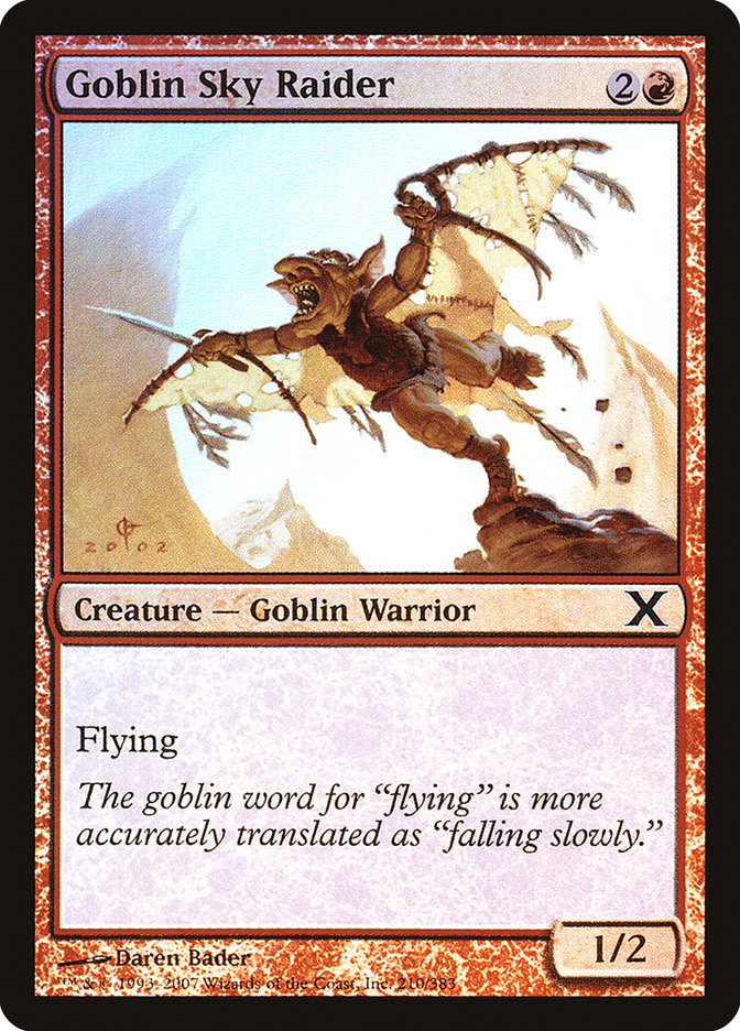 Goblin Sky Raider (Premium Foil) [Tenth Edition] | Pegasus Games WI