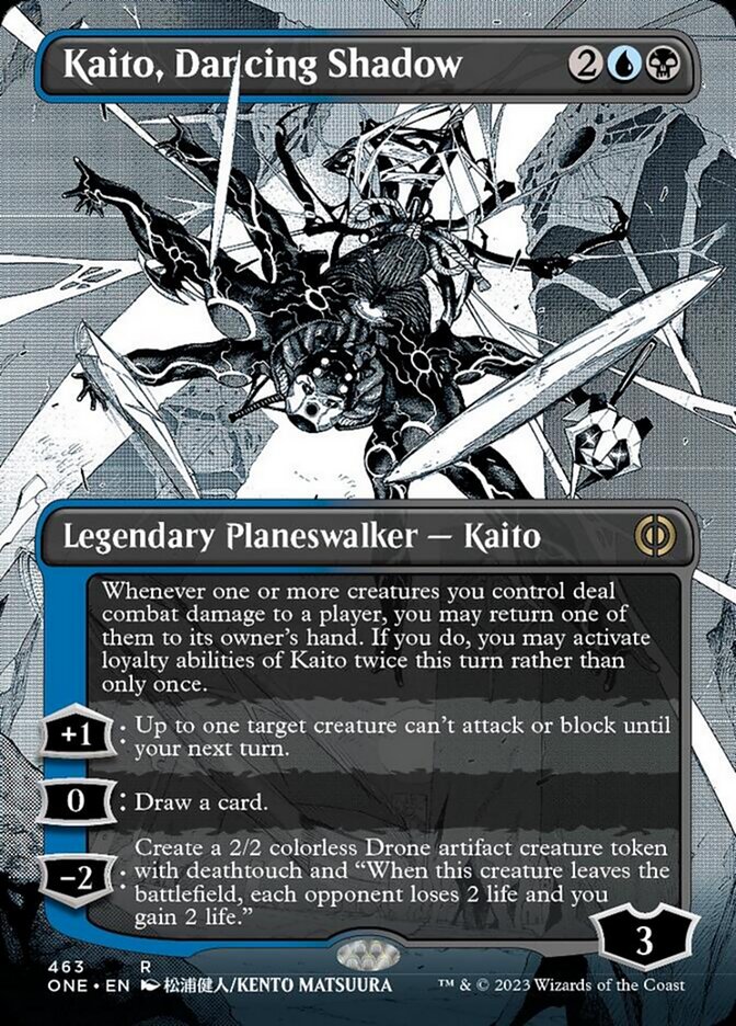 Kaito, Dancing Shadow (Borderless Manga Step-and-Compleat Foil) [Phyrexia: All Will Be One] | Pegasus Games WI