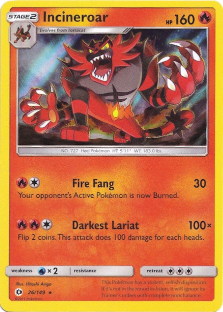 Incineroar (26/149) (Water Web Holo) [Sun & Moon: Base Set] | Pegasus Games WI