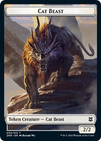 Cat Beast // Construct Double-Sided Token [Zendikar Rising Tokens] | Pegasus Games WI