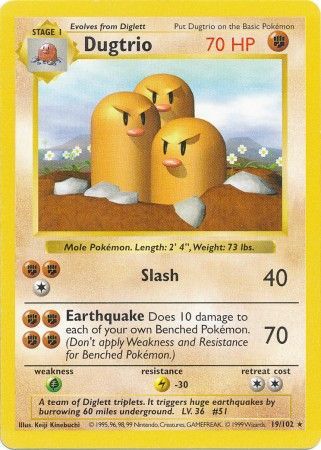 Dugtrio (19/102) [Base Set Shadowless Unlimited] | Pegasus Games WI