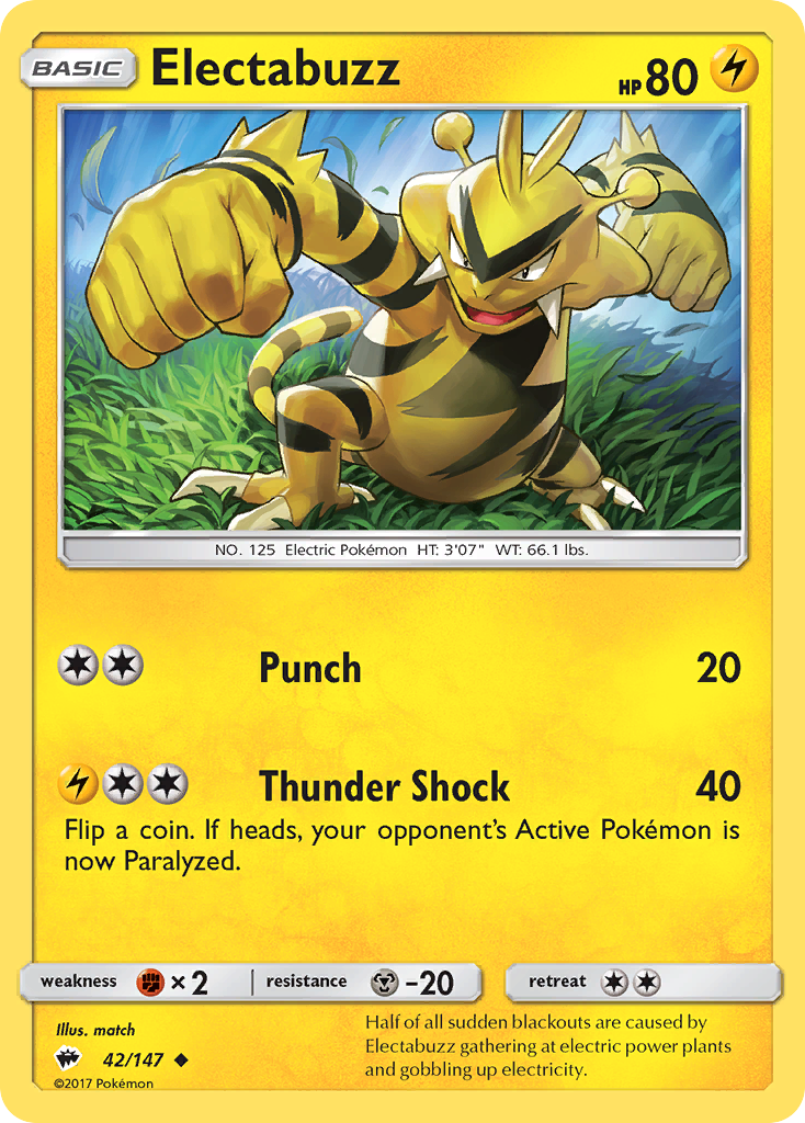 Electabuzz (42/147) [Sun & Moon: Burning Shadows] | Pegasus Games WI