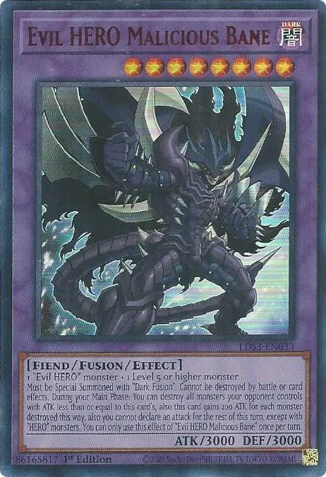 Evil HERO Malicious Bane (Red) [LDS3-EN033] Ultra Rare | Pegasus Games WI