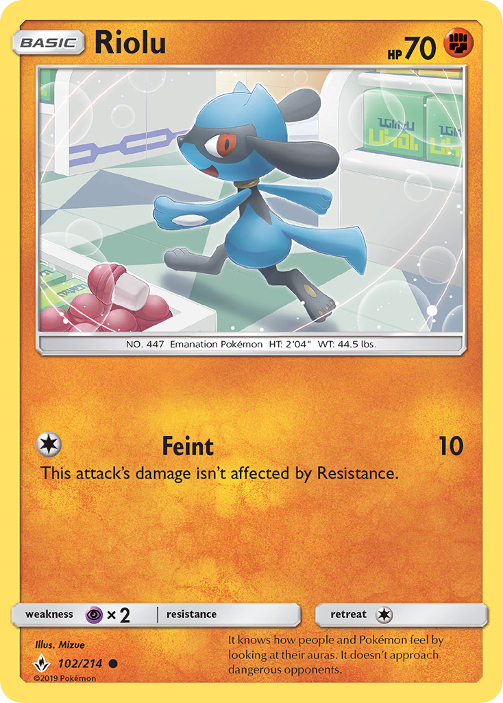 Riolu (102/214) [Sun & Moon: Unbroken Bonds] | Pegasus Games WI