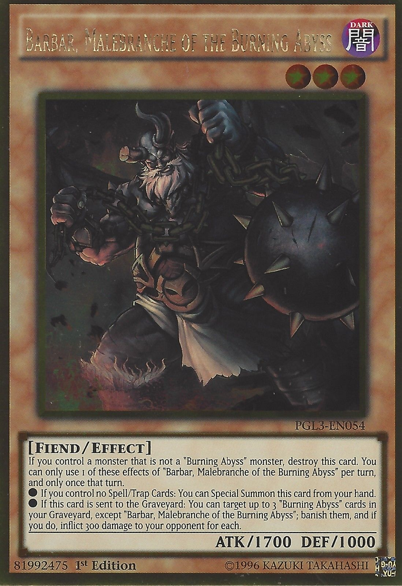 Barbar, Malebranche of the Burning Abyss [PGL3-EN054] Gold Rare | Pegasus Games WI