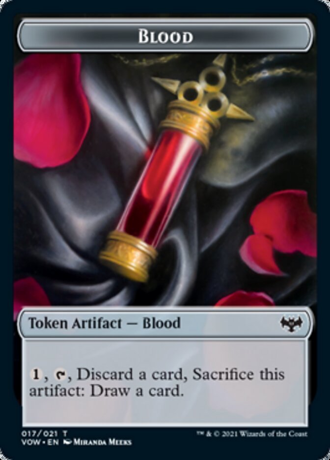 Blood // Treasure Double-Sided Token [Innistrad: Crimson Vow Tokens] | Pegasus Games WI