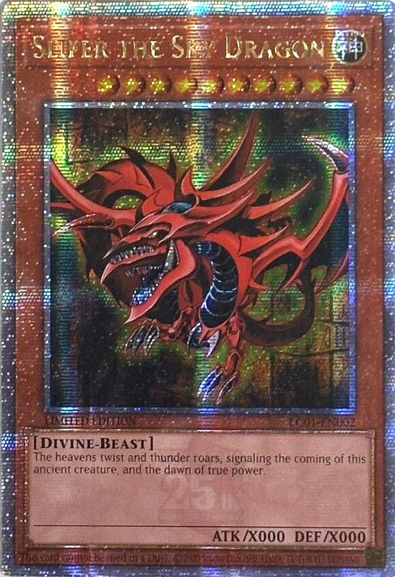 Slifer the Sky Dragon (25th Anniversary) [LC01-EN002] Quarter Century Secret Rare | Pegasus Games WI