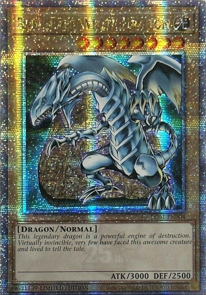 Blue-Eyes White Dragon (25th Anniversary) [LC01-EN004] Quarter Century Secret Rare | Pegasus Games WI