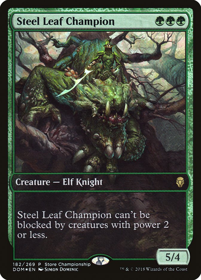 Steel Leaf Champion (Store Championship) (Full Art) [Dominaria Promos] | Pegasus Games WI