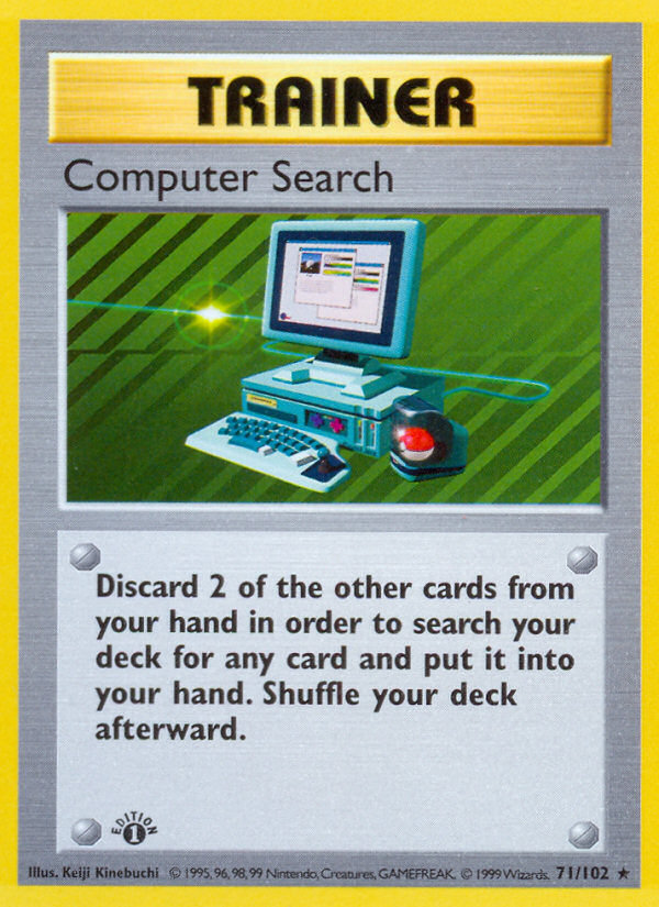 Computer Search (71/102) (Shadowless) [Base Set 1st Edition] | Pegasus Games WI