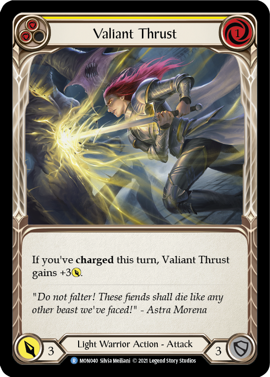 Valiant Thrust (Yellow) [MON040] 1st Edition Normal | Pegasus Games WI