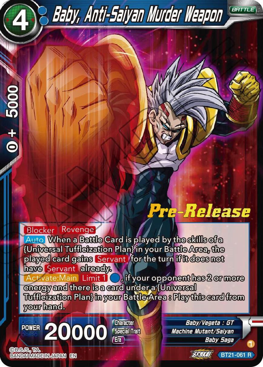 Baby, Anti-Saiyan Murder Weapon (BT21-061) [Wild Resurgence Pre-Release Cards] | Pegasus Games WI