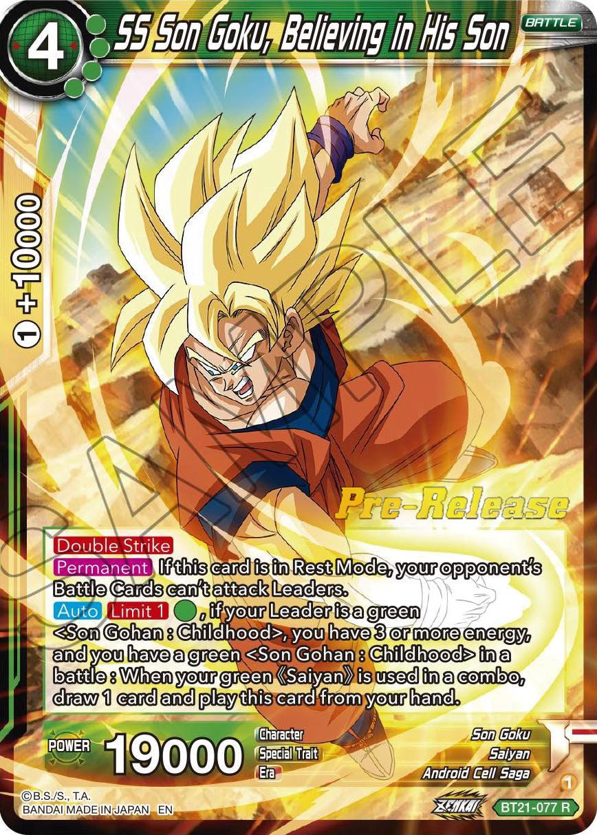 SS Son Goku, Believing in His Son (BT21-077) [Wild Resurgence Pre-Release Cards] | Pegasus Games WI