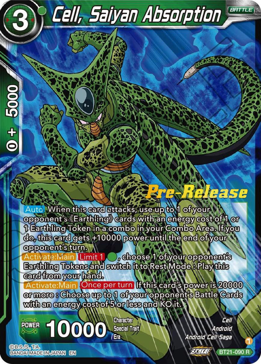 Cell, Saiyan Absorption (BT21-090) [Wild Resurgence Pre-Release Cards] | Pegasus Games WI