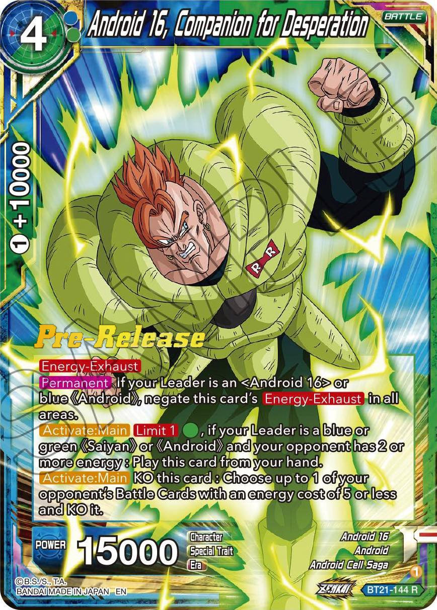 Android 16, Companion for Desperation (BT21-144) [Wild Resurgence Pre-Release Cards] | Pegasus Games WI